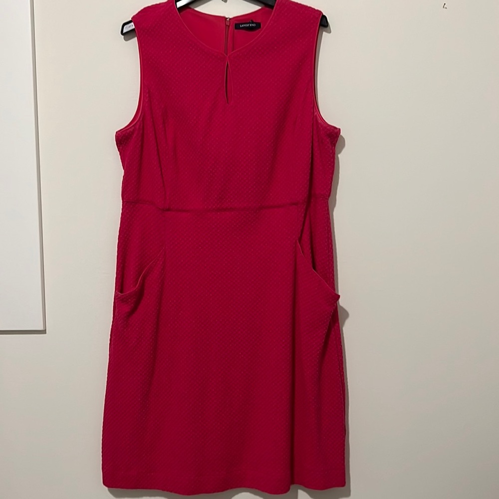 Land’s End Ponte Knit Shift Dress Rose Pink